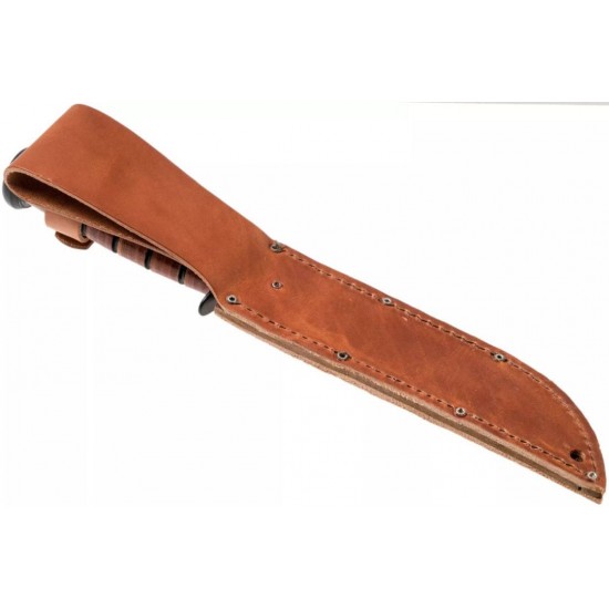Θρυλικό μαχαίρι σταθερής λεπίδας KA-BAR Single Mark 1320 από ανθρακούχο ατσάλι 1095 Cro-Van, δερμάτινη λαβή & δερμάτινη θήκη. Ιδανικό για outdoor, tactical & survival