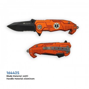 Tactical & Rescue Folding Knife AlpinPro Security 16442S – With Glass Breaker & Seatbelt Cutter