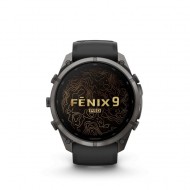 Ρολόι Smartwatch Garmin Fenix 9 Pro inReach - 51mm AMOLED Sapphire Carbon Gray DLC Titanium με Μαύρο & Pebble Gray Λουράκι