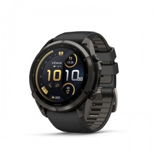 Ρολόι Smartwatch Garmin Fenix 9 Pro inReach - 51mm AMOLED Sapphire Carbon Gray DLC Titanium με Μαύρο & Pebble Gray Λουράκι