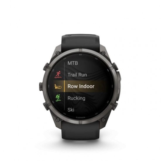 Ρολόι Smartwatch Garmin Fenix 9 Pro inReach - 51mm AMOLED Sapphire Carbon Gray DLC Titanium με Μαύρο & Pebble Gray Λουράκι Smartwatch Garmin fēnix 9 Pro inReach 51mm AMOLED Sapphire Carbon Gray DLC Titanium (GA-010-04337-11). Τεχνολογία δορυφορικής επικοινωνίας inReach, οθόνη AMOLED, πλαίσιο τιτανίου & φακός LED
