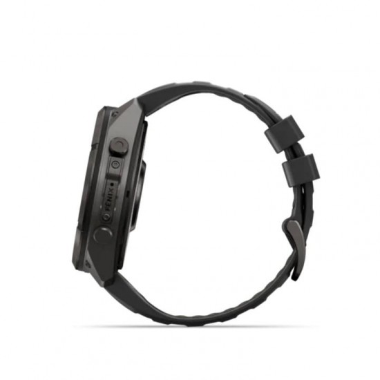 Ρολόι Smartwatch Garmin Fenix 9 Pro inReach - 51mm AMOLED Sapphire Carbon Gray DLC Titanium με Μαύρο & Pebble Gray Λουράκι Smartwatch Garmin fēnix 9 Pro inReach 51mm AMOLED Sapphire Carbon Gray DLC Titanium (GA-010-04337-11). Τεχνολογία δορυφορικής επικοινωνίας inReach, οθόνη AMOLED, πλαίσιο τιτανίου & φακός LED