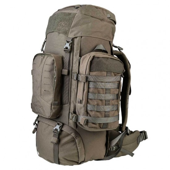 Σακίδιο Πλάτης Highlander Pinnacle Rucksack 70L Επιχειρησιακό Backpack Μεγάλων Αποστάσεων 70 Λίτρων από Rugged Νάιλον 1000D με Επίστρωση PU, Πόρπες Duraflex, Αποσπώμενες Θήκες και Σύστημα MOLLE