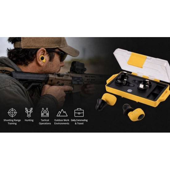 Electronic Bluetooth Earplugs EARMOR M23T-AI Revolutionary EARMOR M23T-AI electronic earplugs with Bluetooth 6.0, AI translation, NRR 25dB / SNR 31dB, and noise suppression in less than 1ms