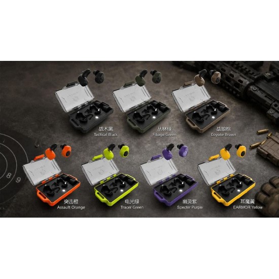 Electronic Bluetooth Earplugs EARMOR M23T-AI Revolutionary EARMOR M23T-AI electronic earplugs with Bluetooth 6.0, AI translation, NRR 25dB / SNR 31dB, and noise suppression in less than 1ms