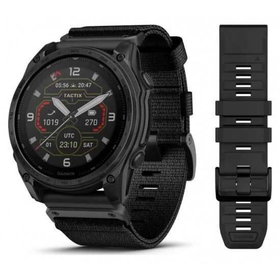 Garmin tactix® 8 Solar 51mm – Tactical smartwatch featuring solar charging, Applied Ballistics®, and multi-band GPS
