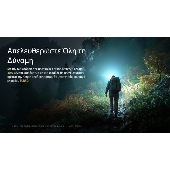 NITECORE CARBON BATTERY 12K HEADLAMP RUNTIME KIT