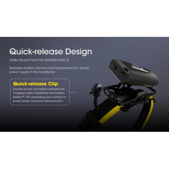 NITECORE CARBON BATTERY 12K HEADLAMP RUNTIME KIT