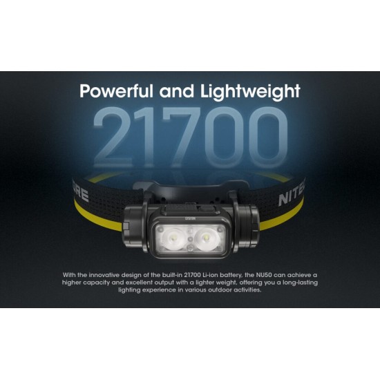 ΦΑΚΟΣ ΚΕΦΑΛΗΣ LED NITECORE HEADLAMP NU50 1400LM 5000MA ΦΑΚΟΣ ΚΕΦΑΛΗΣ LED NITECORE HEADLAMP NU50 1400LM 5000MA