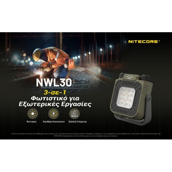 LED NITECORE MULTIFUNCTIONAL 3-IN-1 OUTDOOR WORK LIGHT NWL30