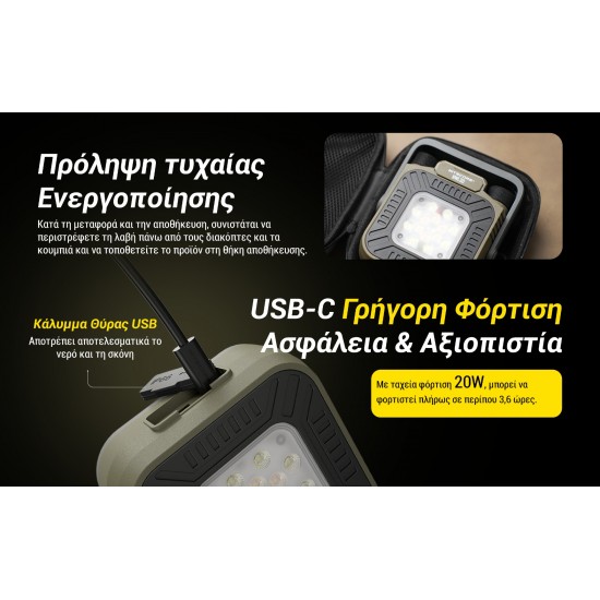 LED NITECORE MULTIFUNCTIONAL 3-IN-1 OUTDOOR WORK LIGHT NWL30