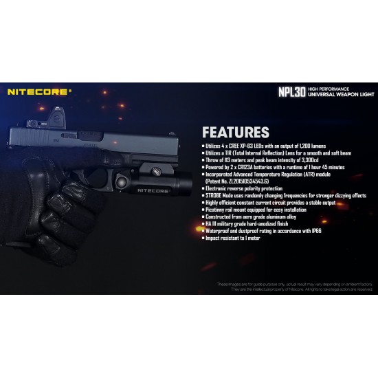 ΦΑΚΟΣ LED NITECORE NPL30 2xCR123 ΦΑΚΟΣ LED NITECORE NPL30 2xCR123