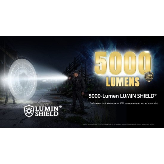 Professional Nitecore P17ix Flashlight with 4 x NiteLab M515S LEDs, 5000-Lumen Output, Strobe Ready™ Technology, and Rechargeable 21700i Battery