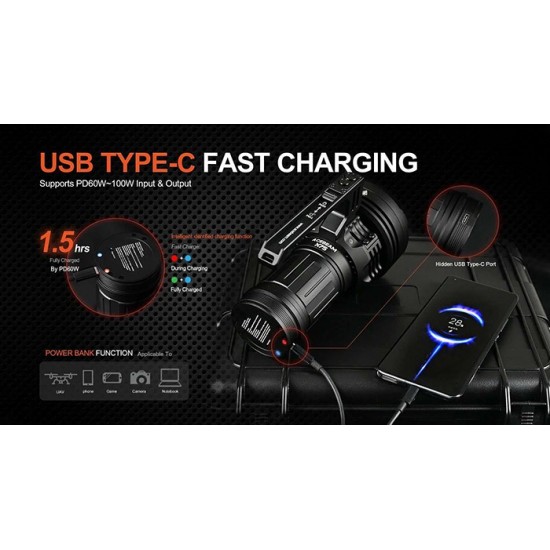 Acebeam X75 XHP70.2 HD - 80,000 Lumens & USB PD 60W-100W