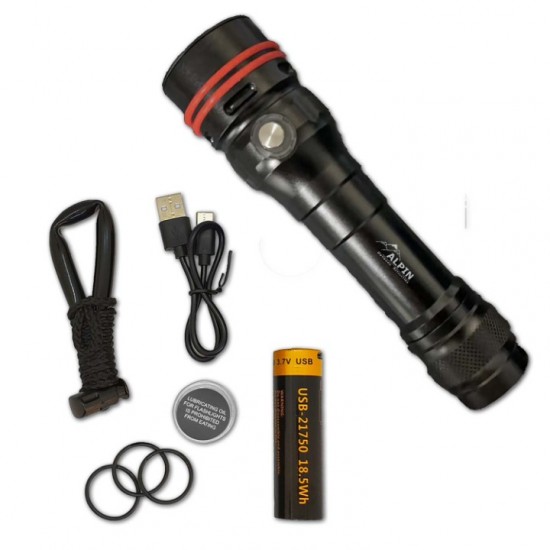 Alpin ES09-C HydroSphere 2 – Diving Flashlight 1800LM – Battery Indicator – Waterproof up to 100m