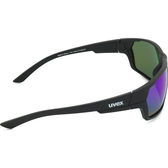 Γυαλιά Ηλίου Uvex Sportstyle 233 P - Polarized Αθλητικά Γυαλιά Ηλίου Uvex με Πολωτικούς Φακούς Καθρέφτη, Φίλτρο UV400 Κατηγορίας 3, Ορθογώνιο Σκελετό Μαύρο Ματ