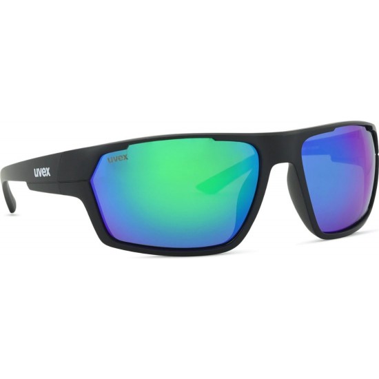 Γυαλιά Ηλίου Uvex Sportstyle 233 P - Polarized Αθλητικά Γυαλιά Ηλίου Uvex με Πολωτικούς Φακούς Καθρέφτη, Φίλτρο UV400 Κατηγορίας 3, Ορθογώνιο Σκελετό Μαύρο Ματ