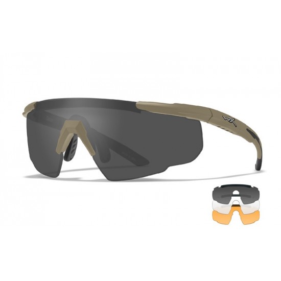 WILEY X SABER  ADVANCED 3 LENS FRAME SUN GLASSES