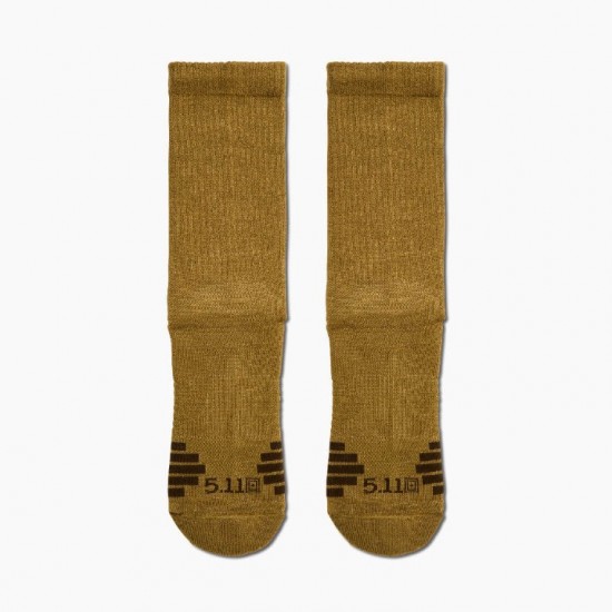 Κάλτσες Επιχειρησιακές - 5.11 Duty Ready Plus Crew Sock Επαγγελματικές Κάλτσες 5.11 Duty Ready Plus Πολυεστερικές με Ενισχυμένη Αντικραδασμική Προστασία, Υποστήριξη Καμάρας, Αντιιδρωτική Δράση και Διχτυωτή Ύφανση