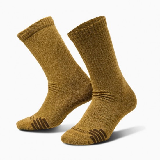 Κάλτσες Επιχειρησιακές - 5.11 Duty Ready Plus Crew Sock Επαγγελματικές Κάλτσες 5.11 Duty Ready Plus Πολυεστερικές με Ενισχυμένη Αντικραδασμική Προστασία, Υποστήριξη Καμάρας, Αντιιδρωτική Δράση και Διχτυωτή Ύφανση