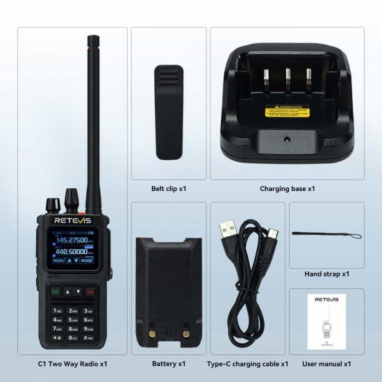 TRANSCEIVER RETEVIS C1 VHF/UHF WATERPROOF 5W