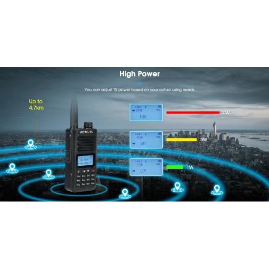 TRANSCEIVER RETEVIS RA89 VHF/UHF 10W IP68 WATERPROOF