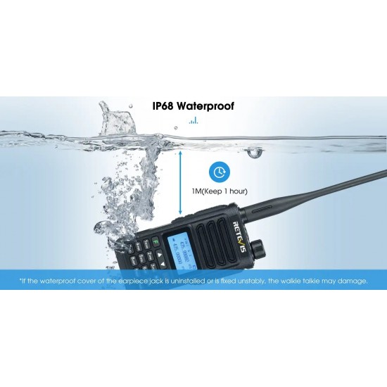 TRANSCEIVER RETEVIS RA89 VHF/UHF 10W IP68 WATERPROOF