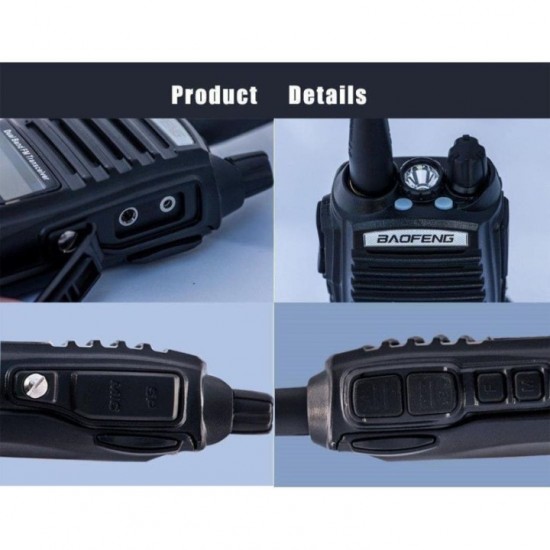 Baofeng UV-82 5W Φορητός ασύρματος πομποδέκτης Dual Band με διπλό πλήκτρο εκπομπής Dual PTT, μπαταρία Li-Ion 2800mAh, 128 κανάλια, φακό LED & PMR
