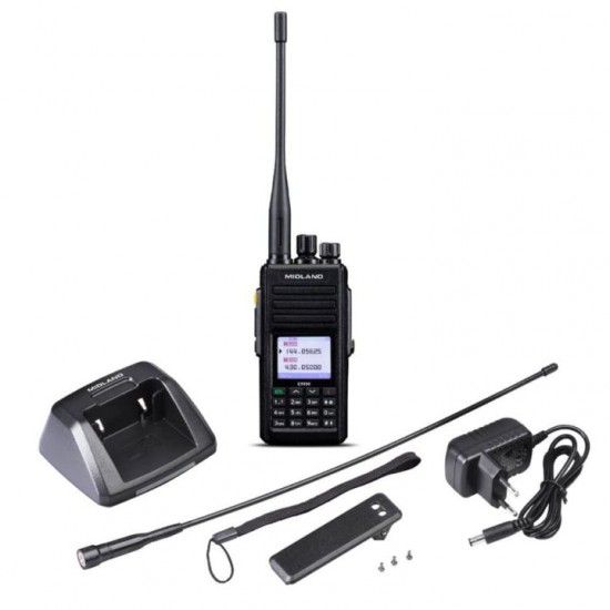 Ασύρματος Φορητός Πομποδέκτης VHF/UHF - Midland CT 990 EBR 10W IP67 Midland CT 990 EBR φορητός πομποδέκτης VHF/UHF. Ισχύς 10W, μπαταρία 3600mAh (21h αυτονομία), στεγανότητα IP67, οθόνη TFT & 2 κεραίες στη συσκευασία