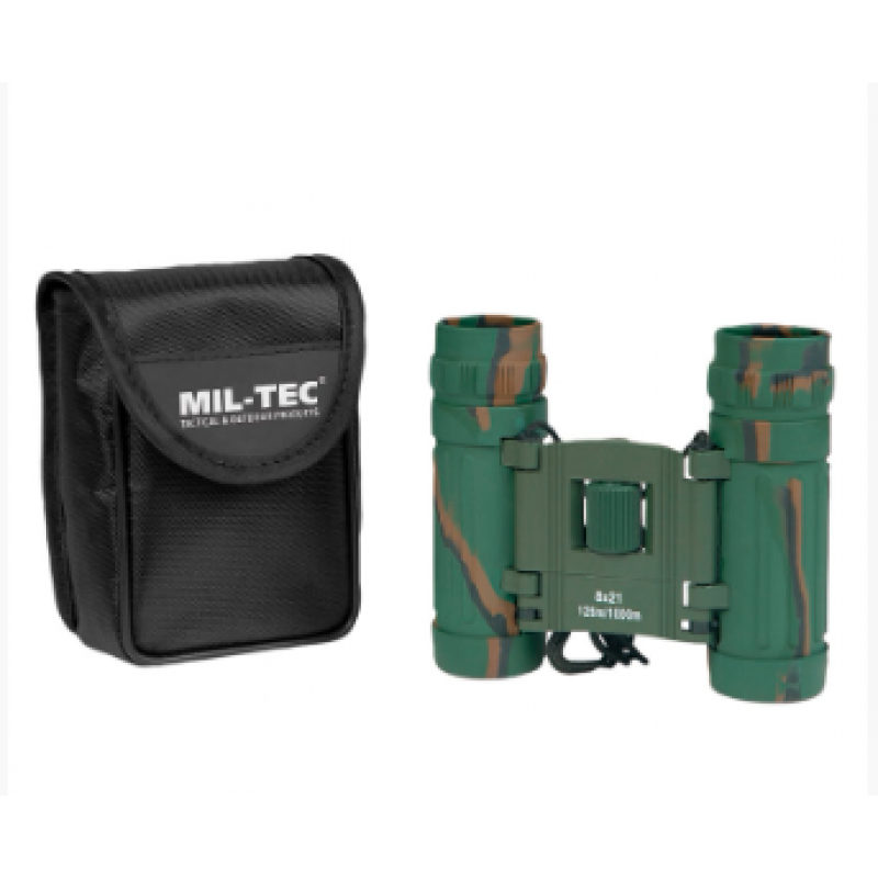 MIL-TEC Collapsible Binoculars 8x21 Visual Field 126m Nylon Bag Included Camo