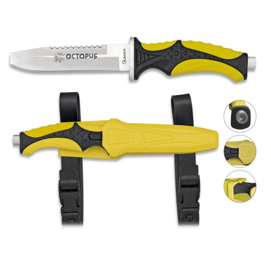 ALBAINOX DIVING KNIFE OCTOPUS YELLOW 32333