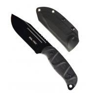KNIFE MILTEC BLACK COMBAT KNIFE G10 WITH KYDEX SCABBARD