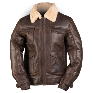 MILTEC A4 SHEEPSKIN LEATHER JACKET US NAVY