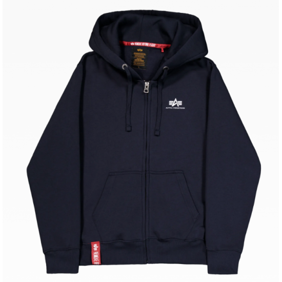 BASIC SMALL LOGO ZIP HOODIE ALPHA INDUSTRIES