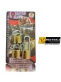 Pro-Tools 25mm Padlock Set (1 long shackle + 2 short) - Keyed Alike - 25T3