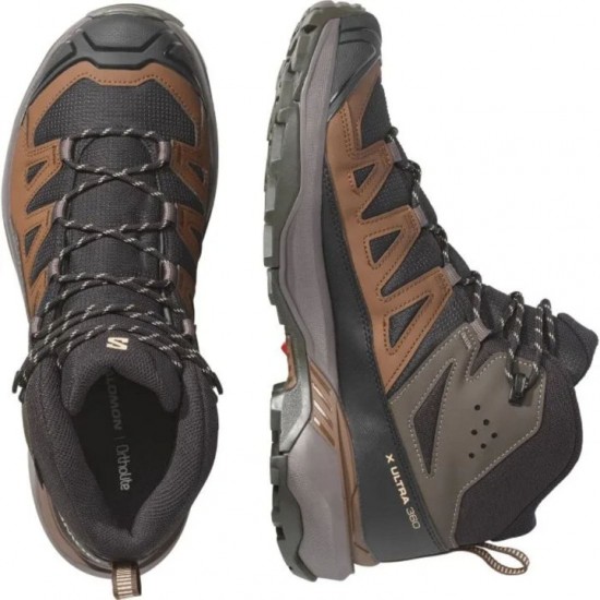Ανδρικά Μποτάκια Πεζοπορίας - Salomon X Ultra 360 Mid GORE-TEX - Black/Dark Gull Gray/Dark Earth Salomon X Ultra 360 Mid GORE-TEX Ανδρικά πεζοπορικά μποτάκια. Αδιάβροχα με μεμβράνη GORE-TEX, Advanced Chassis™ & σόλα Contagrip®