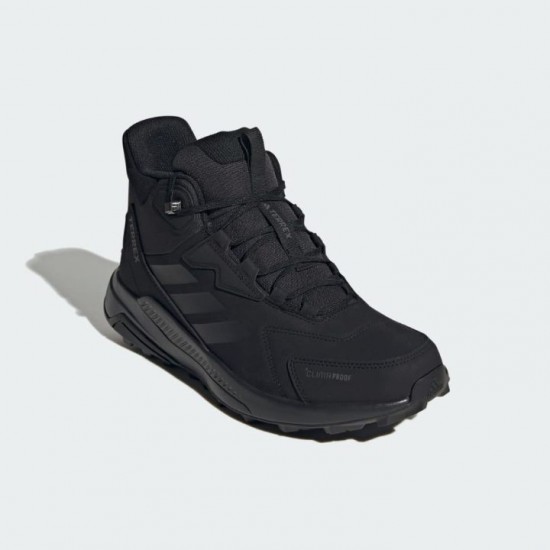 Αδιάβροχα ανδρικά μποτάκια πεζοπορίας adidas Terrex Anylander Leather Mid Climaproof (KH8875) με δέρμα Nubuck, σόλα Traxion & ενδιάμεση σόλα EVA