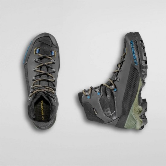 Ανδρικά Μποτάκια Ορειβατικά La Sportiva Aequilibrium LT GTX Carbon/Cypress Ανδρικά αδιάβροχα ορειβατικά μποτάκια La Sportiva Aequilibrium LT GTX Carbon/Cypress. Με μεμβράνη Gore-Tex, σόλα Vibram SpringLug, συμβατά με ημιαυτόματα κραμπόν