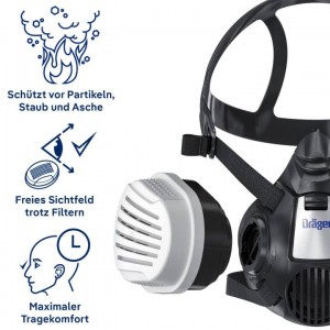 Σετ Μάσκας Δασοπυρόσβεσης Dräger X-plore 3500 με Φίλτρα ABEK1Hg-P3