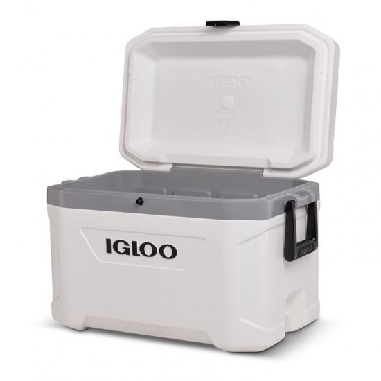 Ψυγείο Igloo Marine Ultra 54 Latitude 54Qt / 51L Φορητό Ψυγείο Igloo 51 Λίτρων με Μόνωση Thermecool, Προστασία UV, Ανοξείδωτους Μεντεσέδες, Χωρητικότητα 76 Κουτιών Ιδανικό για Σκάφος & Camping