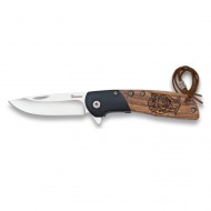 Albainox Zebra Wood Hunting Pocket Knife 6.7cm – Wooden Handle with Hunting Designs