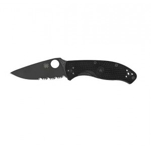 SPYDERCO TENACIOUS LIGHTWEIGHT FOLDING KNIFE COMBO EDGE C122PSBBK