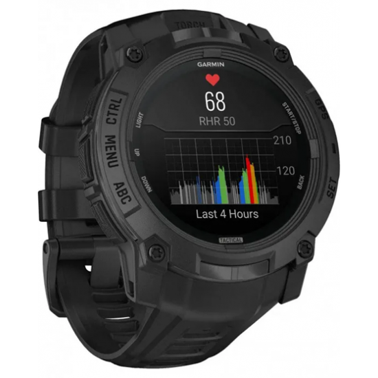 GARMIN INSTINCT 3 TACTICAL 50MM AMOLED BLACK WITH BLACK SILICONE BAND