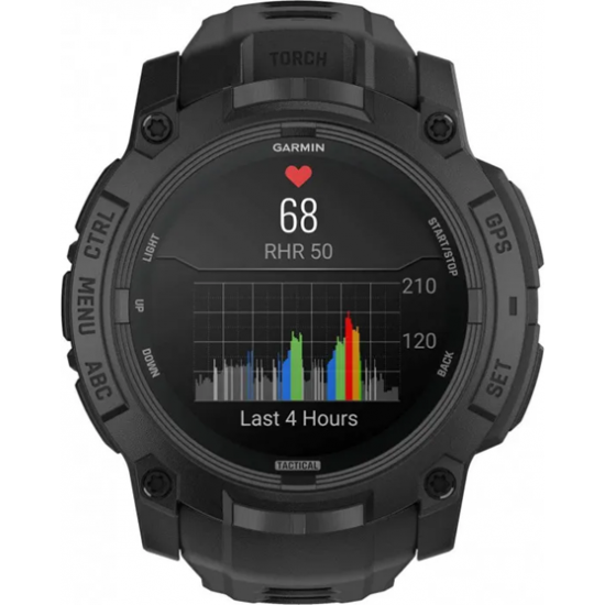 GARMIN INSTINCT 3 TACTICAL 50MM AMOLED BLACK WITH BLACK SILICONE BAND