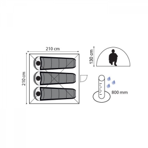3 PERSON TENT CAMPING MONODOME ECO MAORI