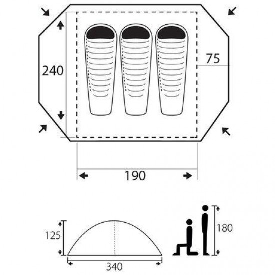 3 PERSON TENT TRIMM APOLOM-D 2022