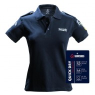 Women’s Polo Shirt Survivors Quick Dry – Hellenic Police Embroidery – Blue - 01646