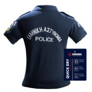 Women’s Polo Shirt Survivors Quick Dry – Hellenic Police Embroidery – Blue - 01646