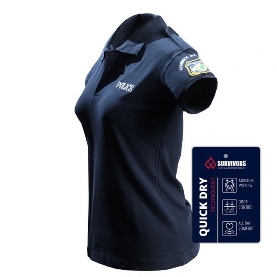 Γυναικείο Μπλουζάκι Polo Αστυνομίας - Survivors - Quick Dry - Κέντημα Ελληνικής Αστυνομίας