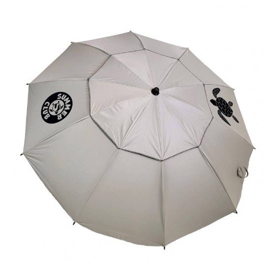 Folding Beach Umbrella with UV Protection – Summer Club Eden 200 (2m) Wind-Resistant Eden Beach Umbrella with a 200cm diameter, aluminum pole, 10 fiberglass ribs, tilt mechanism, large wind vent, and UV+50 sun protection